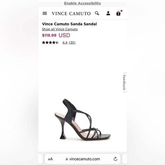 Brand New, Never Worn Vince Camuto Sanda Sandal Heel BLACK SIZE 7.5 - Picture 8 of 8